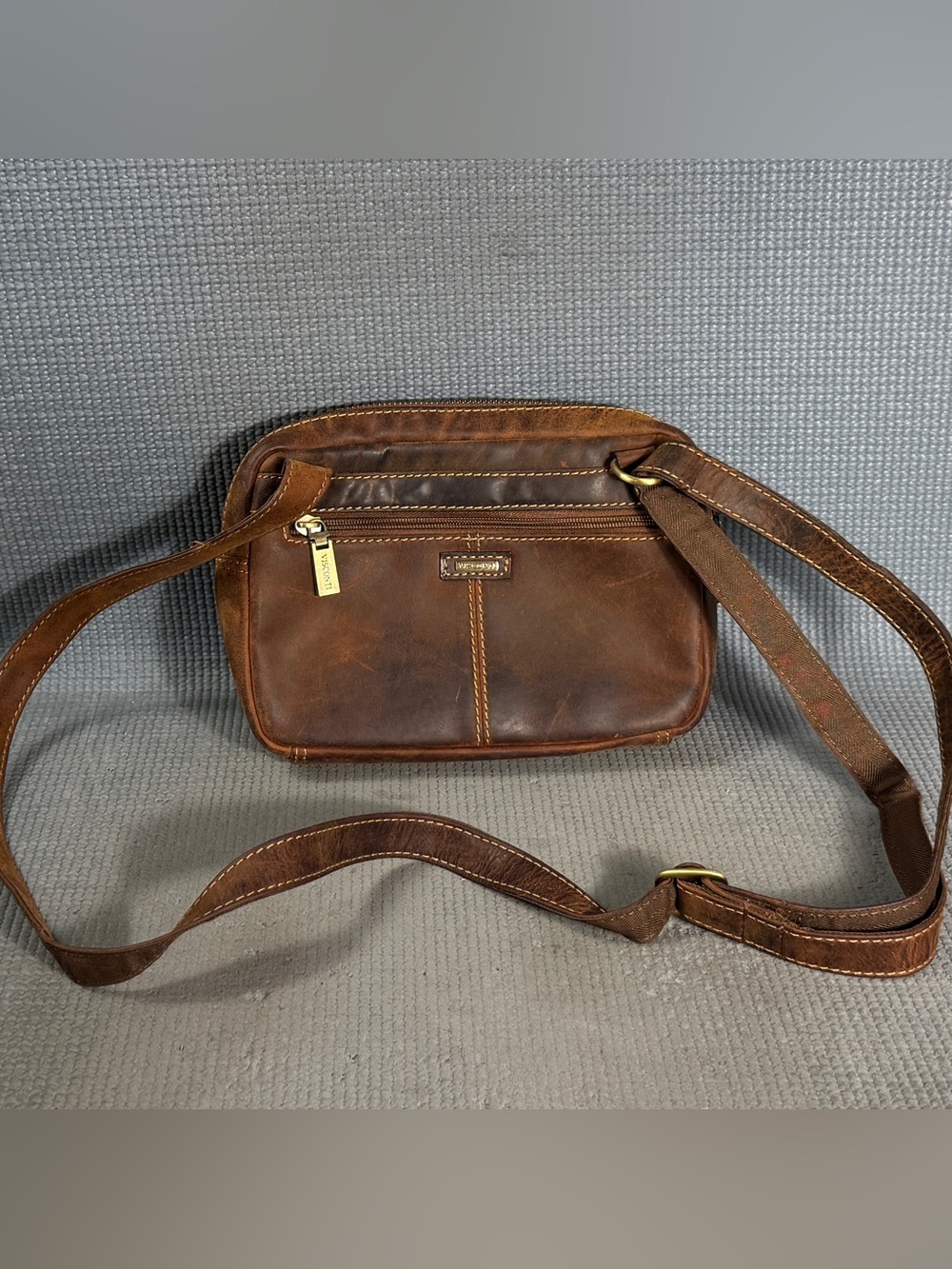 Visconti London Raw Leather Crossbody Messenger Style Bag